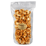 Caramel Corn Bag Product Edit Bag of Wolf's caramel corn made with Indiana-grown corn.